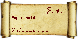 Pop Arnold névjegykártya